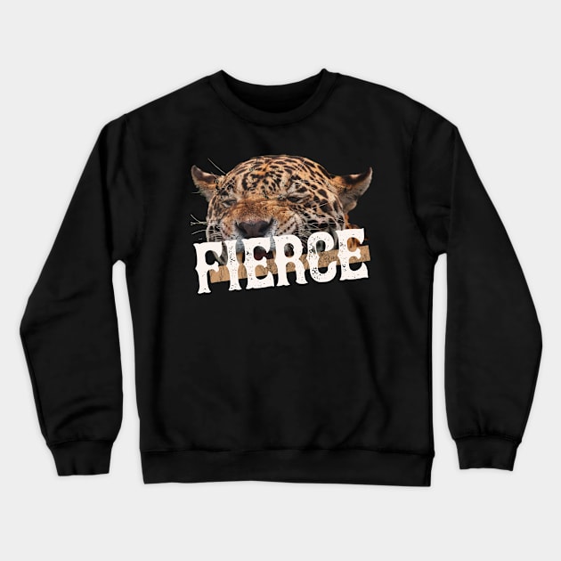 Fierce panthera onca big cat Crewneck Sweatshirt by ppandadesign